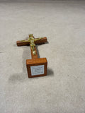 Small Wood And Brass Crucifix