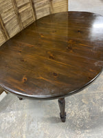 Dark Wood Tone Sturdy Dining Table, NO CHAIRS, with 2 Leaves