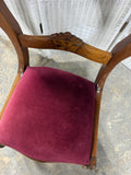 French Style Carved Vintage Side Chair with Velvet Seat