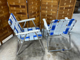 Pair of Woven Folding Beach Chairs