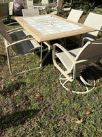 Faux Tile Top Patio Table w/Six Chairs
