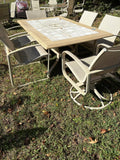 Faux Tile Top Patio Table w/Six Chairs