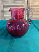 (B) Cranberry Glass Pitcher