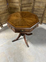 Octogonal Pedestal Table with 4 Drawers