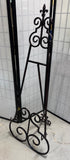 Fleur de Lis Bronzed Metal Scroll Folding Display Floor Easel