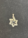 Small Sterling Pendant with Black Accent