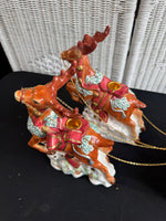 3-Piece San Francisco Music Box Company Musical Santa’s Sleigh with Reindeer (WORKS)