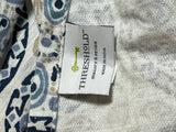 Threshold 64"D Round Table Cloth, blue/tan/white