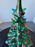 2-Piece Vintage Ceramic Christmas Tree AS IS (READ DESCRIPTION CAREFULLY)