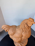 Large Italian Carved Terra Cotta Clay Hen