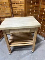 Wooden Kitchen Cart on Casters