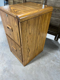 Oak Tone File Cabinet with 2 Drawers