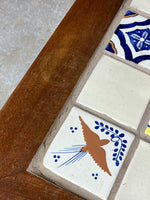 France & Sons Danish Two Tier Corner End Table with Tile Top