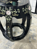 Chinoiserie Black Lacquer Garden Seat/Drum Stool