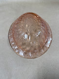 Oval Pink Depression Glass Dish Poinsettia Style