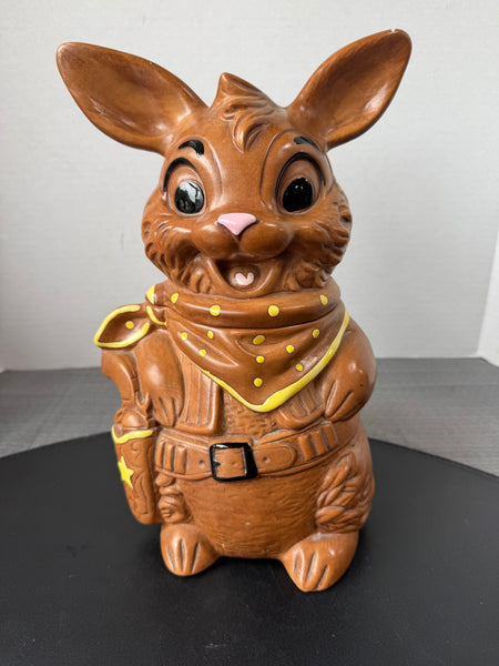 Twin Winton Vintage Sheriff Bunny Cookie Jar AS IS (READ DESCRIPTION CAREFULLY)