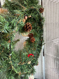 Berries & Burlap Faux Fir Wreath