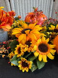 (A) Sunflowers & Pumpkins Autumn Decor Lot