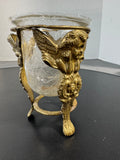 Brass & Crackled Glass Cherub Candle Holder