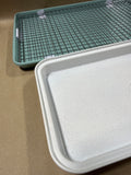 Blue Speckled And White Speckled Baking Dishes