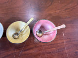 Sterling Meka Mid Century Modern Denmark Salt Cellars with 2 Spoons