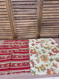Floral Reversible Williamsburg Fabric Placemats - Set Of 6