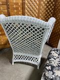 Lexington Casual White Wicker Chair with Ottoman, With Cushions