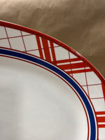 Large Williams-Sonoma Red White And Blue Pig Platter