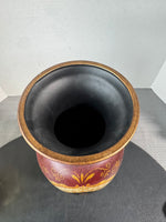 Tole Style Fleur De Lis Ceramic Vase