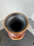 Tole Style Fleur De Lis Ceramic Vase