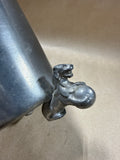 Pewter Drinking Mug With Lid - Lion Accent
