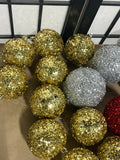 16 pc Shimmery/Glitter Ornaments, Lot J