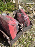 Pair of Patio Swivel Chairs with Cushions ***READ DESCRIPTION/SEE PHOTOS***AS IS