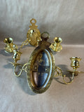 Pair Of Brass Candle Wall Sconces