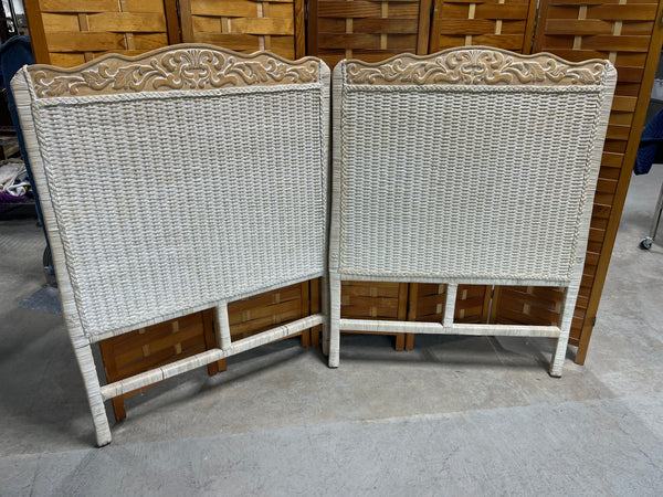 Pier 1 Pair of Twin Headboards with Metal Bed Frames