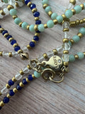 Bohemian Ann Taylor Loft Long Shades of Blue Beaded Necklace
