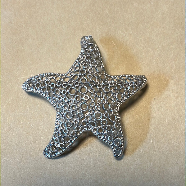 Silver Tone Star Fish Pin