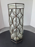 MCM Brutalist Caged Wrought Iron Art Glass Hand Blown Vintage Candle Holder AS IS (READ DESCRIPTION CAREFULLY)
