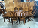 Dining Set: Table, 2 Leaves, 8 Chairs***HEAVY ITEM***READ DETAILS ON PICK UP POLICY***