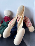 3 Piece Farmhouse Folk Art Stuffed Bunnies And Doll