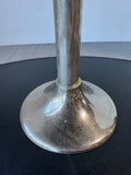Crystal Beaded Silver Tone Pedestal Candle Holder & Lamp