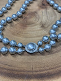 Double Strand of Silver Beaded Necklace