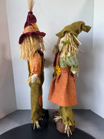 Burlap & Felt Plush Standing Scarecrow Couple