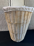 Woven Wicker Round Laundry Basket with Liner