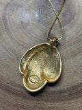 Napier Necklace with Enameled Peach Colored Pendant
