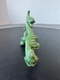 Green Cast Iron Asian Dancing Dragon Sculpture