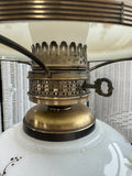 Victorian Style Floral Gone with the Wind 3-Way Parlor Lamp (WORKS)