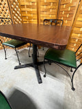 Square Table with (4) Vintage Metal Chairs