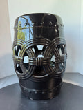 Black Open Lace Ceramic Garden Stool