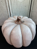 XL Heavyweight White Resin Pumpkin Decor